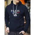 thumbnail image 1 of Paris Print Hoodies Tshirt  For Men Casual Autumn Winter, 1 of 7