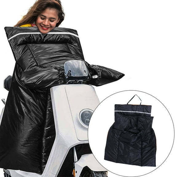 CRILSTYLEO Motorcycle Windshield Quilt Lap Apron Leg Cover Black Fleece 1 Set
