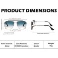 thumbnail image 6 of FEISEDY Sunglasses, Fashion Square Pilot Sunglasses, Vintage Metal Gradient Glasses for Men and Women, B4104, 6 of 15