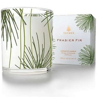Thymes Frosted Plaid Frasier Fir Candle - 10 Oz Medium Jar Candle