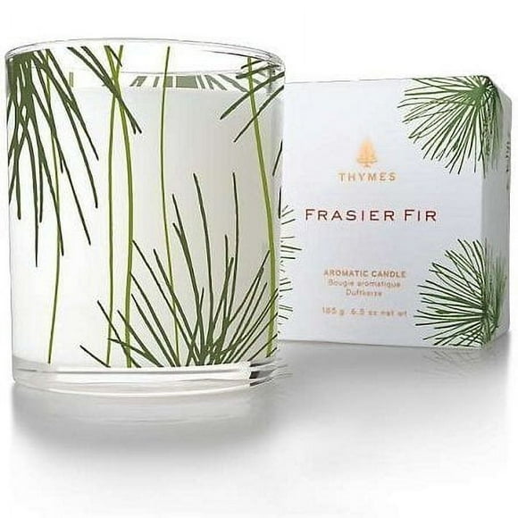 Thymes Frasier Fir Poured Candle, Pine Needle Design