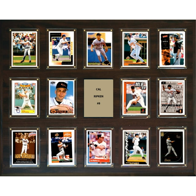 Plaque de 14 Cartes MLB 16"x20 Pouces Cal Ripken Jr. Baltimore Orioles
