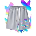 thumbnail image 1 of Pantalones cortos de verano para hombre, Pantalón deportivo de playa Retro, minimalista, estampado de cara sonriente, moda urbana, secado rápido, con cordón Fivean unisex, 1 of 2