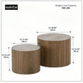 thumbnail image 6 of Kevinplus Round  Nesting Coffee Table Set of 2 for Living Room Apartment, Walnut, 6 of 8