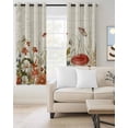 thumbnail image 2 of Vintage Spring Floral Blackout Curtains for Bedroom Living Room Darkening Curtains 63 Inches Long Summer Botanical Red Window Curtain 2 Panels Set Insulated Window Treatment Grommet Drapes 52"x63", 2 of 9