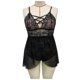 thumbnail image 5 of Camisón corto de encaje para mujer, lencería de malla, camisón calado, ropa interior de tentación, ropa de dormir, camisón para mujer, 5 of 9