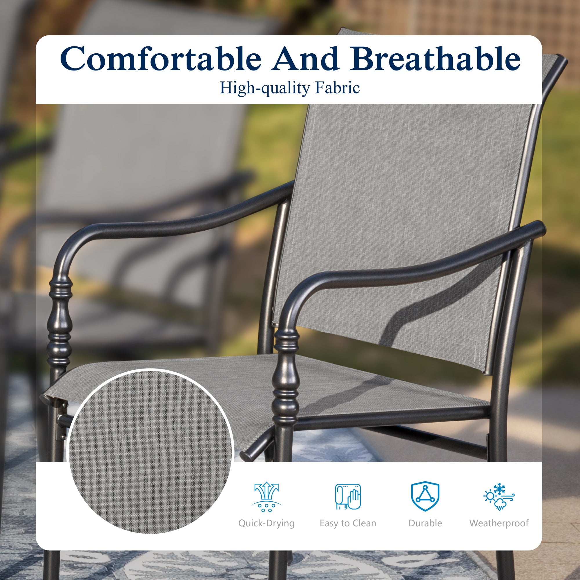 Sophia & William 7Pcs Patio Dining Set Outdoor Table & Textilene Chairs Furniture Set