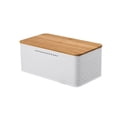 thumbnail image 3 of Iron Bread Storage Bin with Lid Food Container Kitchen Storage Container Bread Holder Bread Box for Kitchen Countertop Home Cafe White, 3 of 8