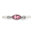 thumbnail image 5 of Sterling Silver Rhod-pltd Polished Pink Tourmaline/ White Topaz Ring QR7065OCT, 5 of 6