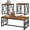 Square Hollow, variant on Cvortll 3-Piece Coffee Table Set with Storage, Rustic Brown Wood & Black Metal Industrial Living Room Table Set