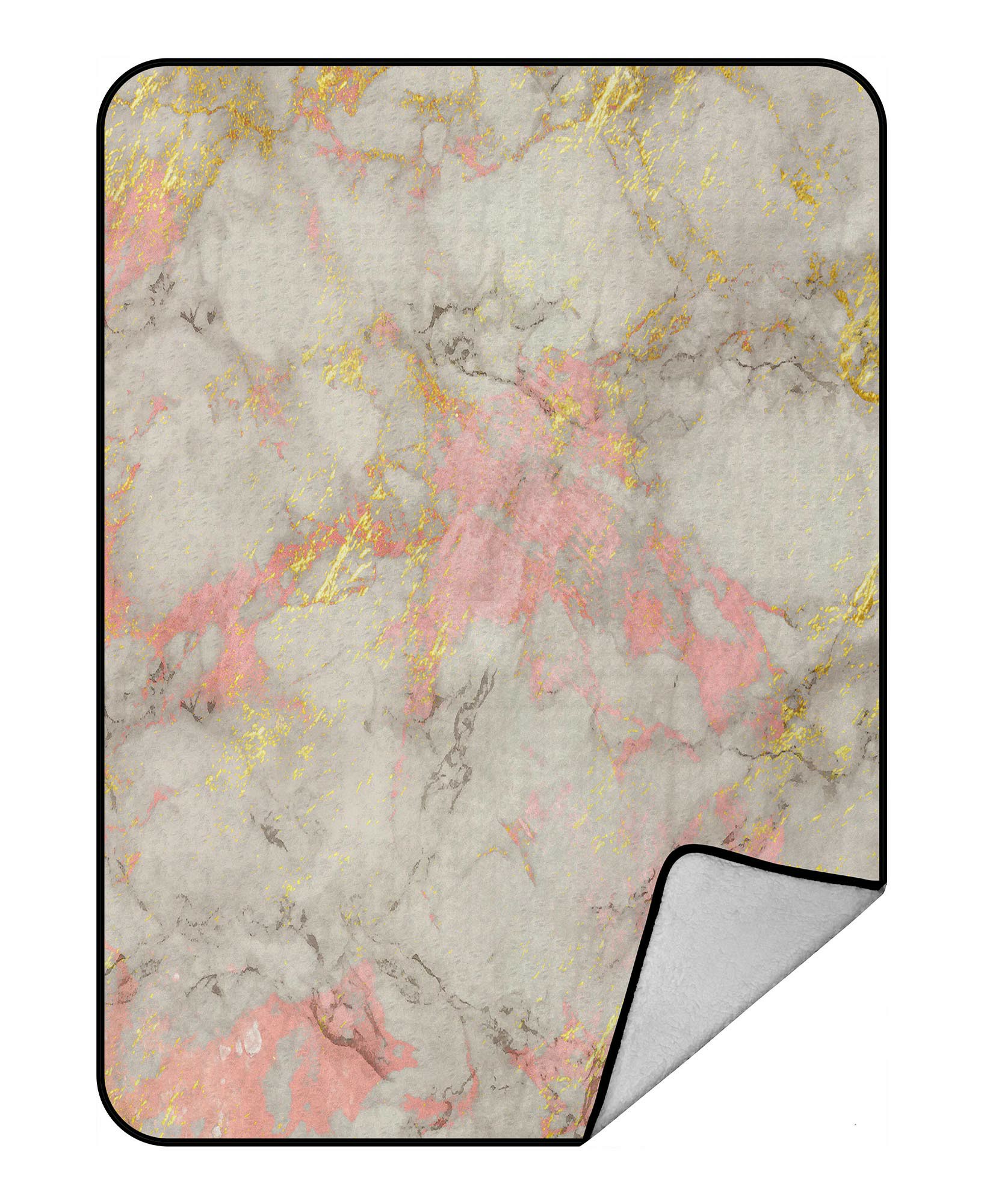 Abphqto Rose Gold Marble Fleece Blanket Fleece Back Throw Blanket 58x80 Inch Walmart Com Walmart Com