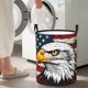 thumbnail image 5 of Balery American Bald Eagle Cesta de ropa redonda con asas, impermeable, independiente, para ropa, juguetes, dormitorio y familia-Small, 5 of 6