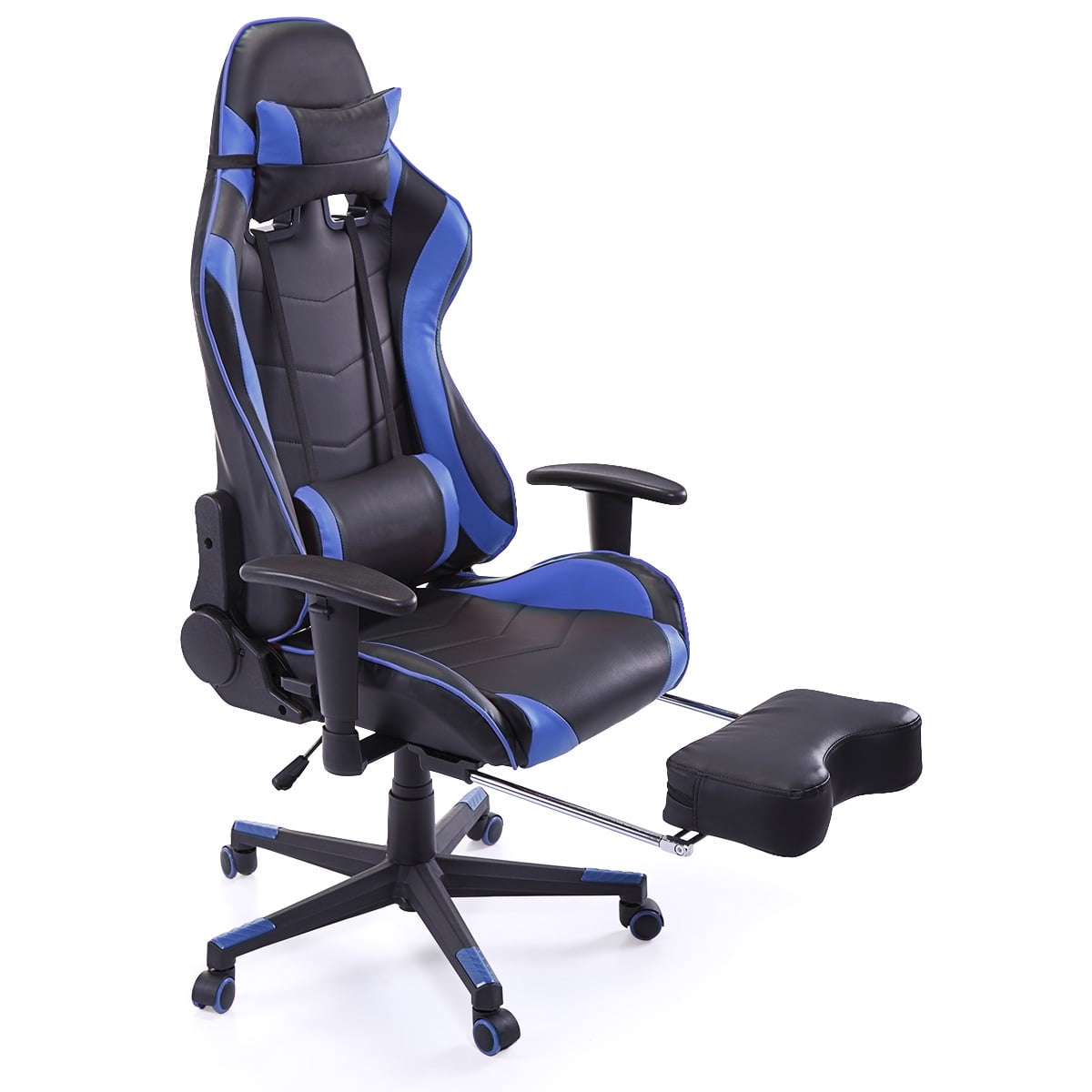 Kepooman High-Back Swivel Gaming Chair, Reclining Ergonomic Computer Chair with Lumbar Support - Blue Kepooman High-Back Swivel Gaming Chair, Reclining Ergonomic Computer Chair with Lumbar Support - Blue