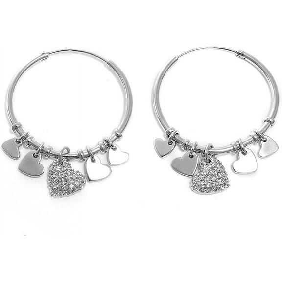 Heart to Heart Ladies Hoops Earrings FE31