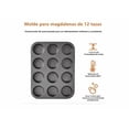 thumbnail image 3 of 3 Moldes Charola 12 Cupcakes Acero Anti-adherente Repostería Xtellar negro, 3 of 4