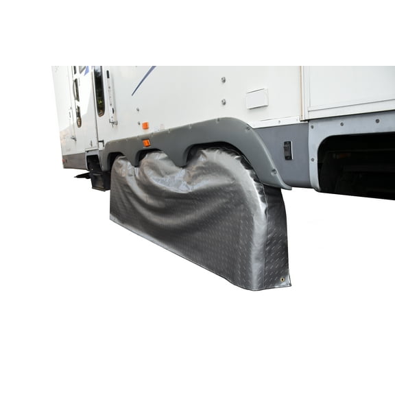 ADCO 3782 Silver Multi Axle Triple Diamond Plated Steel Vinyl Tyre Gard Wheel Cover, (Fits 30"-32")