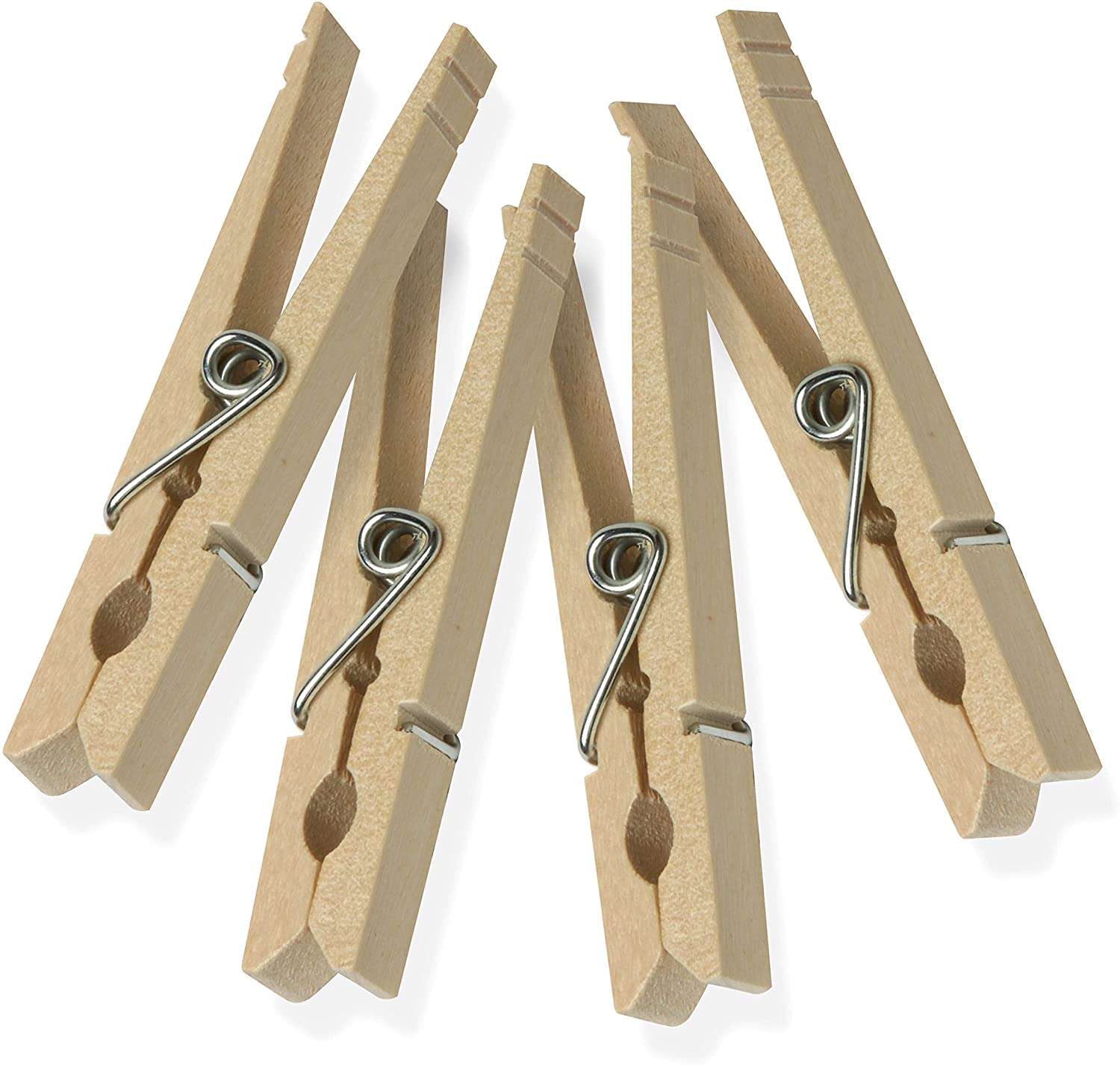 HoneyCanDo DRY01376 Wood Clothespins with Spring, 100Pack, 3.3