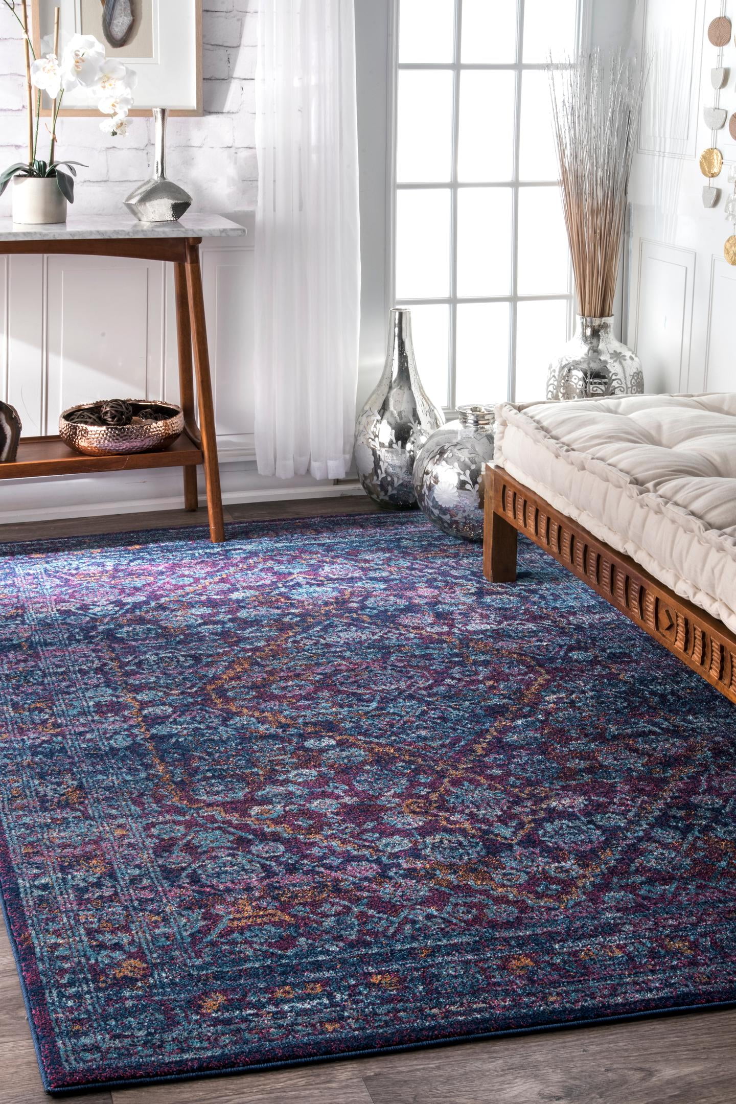 nuLOOM Rima Medallion Accent Rug, 2' x 3', Purple