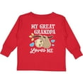 thumbnail image 3 of Inktastic My Great Grandpa Loves Me with Sloth and Hearts Boys or Girls Long Sleeve Toddler T-Shirt, 3 of 5