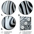 thumbnail image 3 of Designart "Dynamic Black and White Zebra Patterns IV" Animals Zebra Metal Art Living Room, 3 of 5