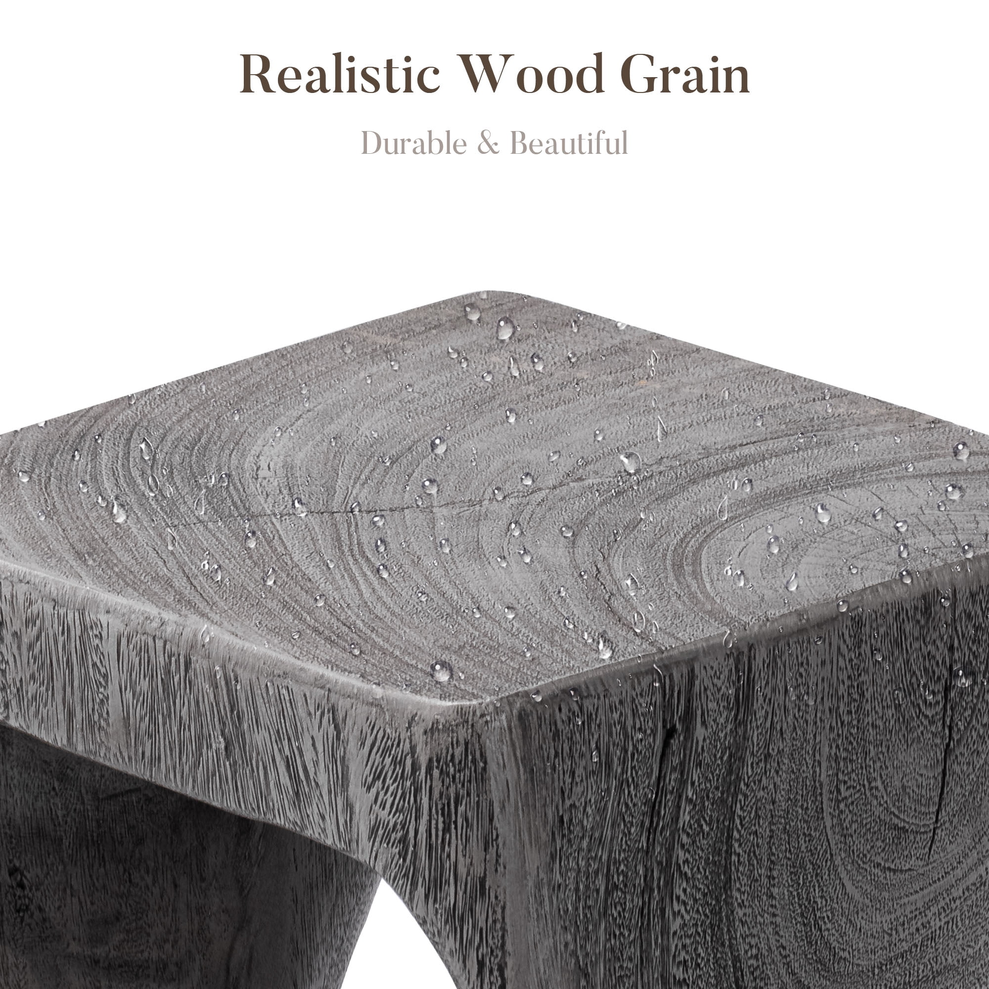 COSIEST Concrete Modern Side Table – 20 lbs End Table/Accent Table with Artistic Twist Design