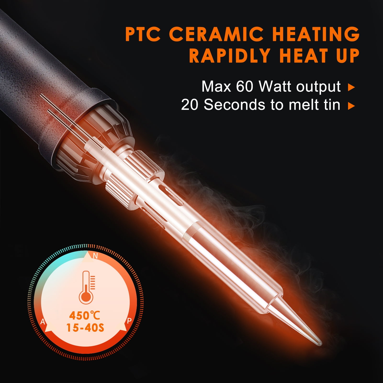 Bcamelys Soldering Iron Kit with Multimeter,60W Adjustable Temperature Electric Soldering Iron Set