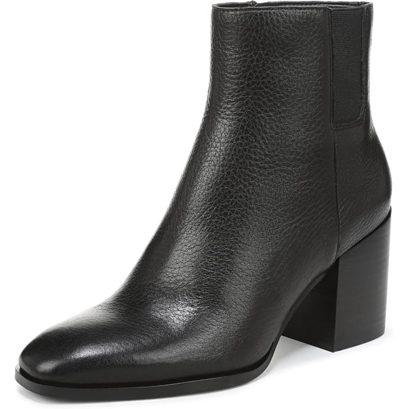 Vionic Womens Vynn Block Heel Ankle Bootie Black Leather 9M
