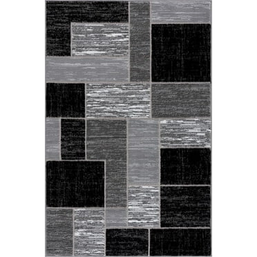 Verena Geometric Area Rug Black Grey 8' x 10' Large Area Rugs Carpet for Living Room, Bedroom, Dining Table, Office, Hallway, Foyer | Neutral Colorful Modern Abstract Home Decor