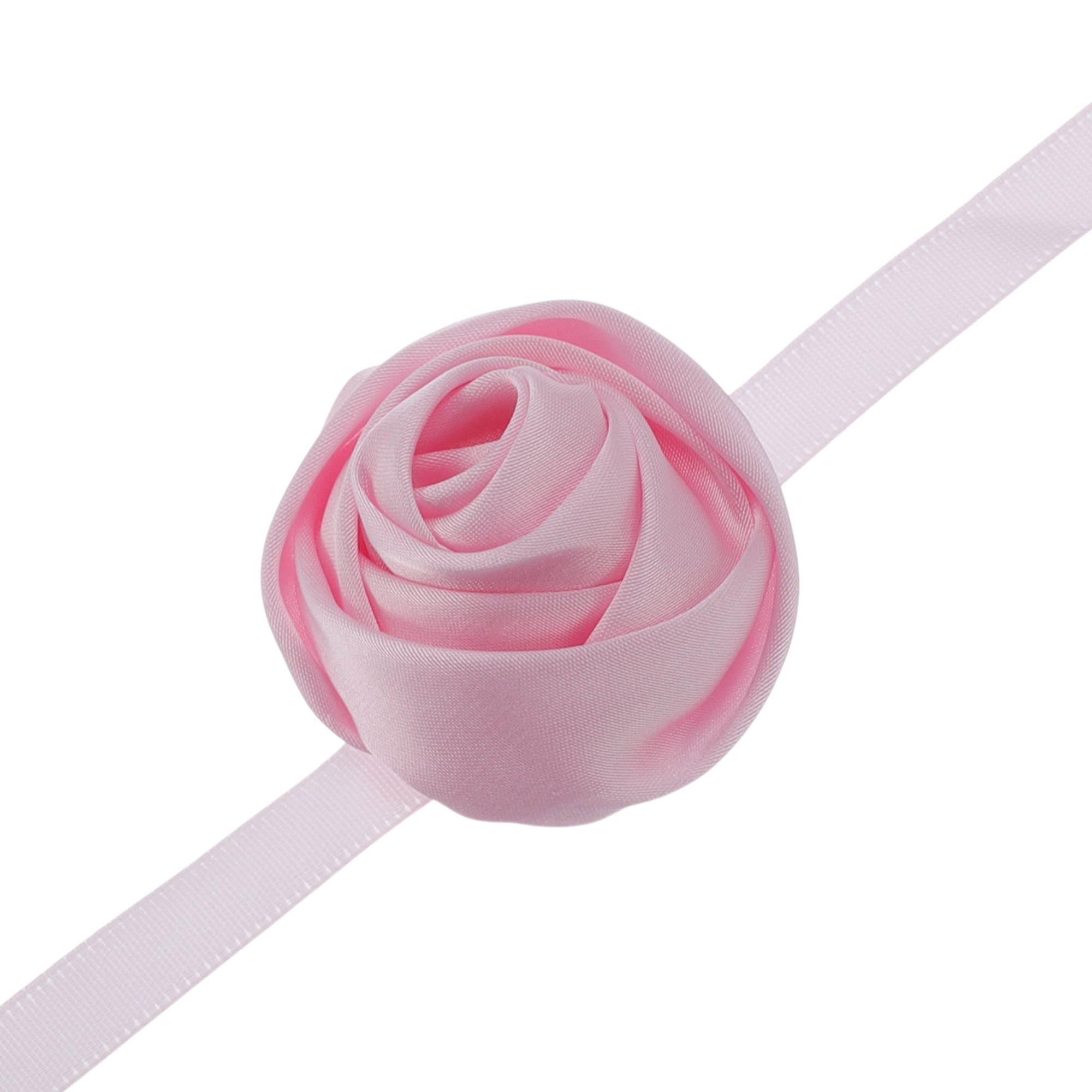 Unique Bargains Satin Rose Tie Choker Necklace 1PC Pink