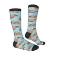 thumbnail image 3 of Daiia Sports Socks Turtles And Corals Printed Novelty Crew Socks for Men Women Knee High Socks Cotton Socks Soft & Breathable Support Unisex Socks, 3 of 9
