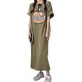 thumbnail image 1 of Short Sleeved Oversized Maxi Dress,Oversized Maxi Dress Letter Printed Oversized Maxi Dress Split Oversized Maxi Dress Highly Versatile, 1 of 5