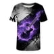 thumbnail image 3 of Camisetas gráficas Honeeladyy Savings para hombre, diseño de guitarra rock, heavy metal, regalo de música, camiseta retro de verano, cuello redondo, manga corta, color morado, 3 of 4