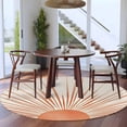 thumbnail image 3 of Round Rugs 5Ft, Abstract Art Round Area Rug Washable Indoor Throw Carpet, Orange Lines Simple Retro Middle Century Soft Non Slip Circle Rug for Cabinet Bathroom Home Decor Aesthetic, 3 of 8