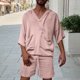 thumbnail image 2 of Conjunto de Traje para Hombre, Casual Manga Corta con Capucha, Pantalones Cortos de Bolsillo Conjunto de Color Sólido para Hombres, 2 of 6