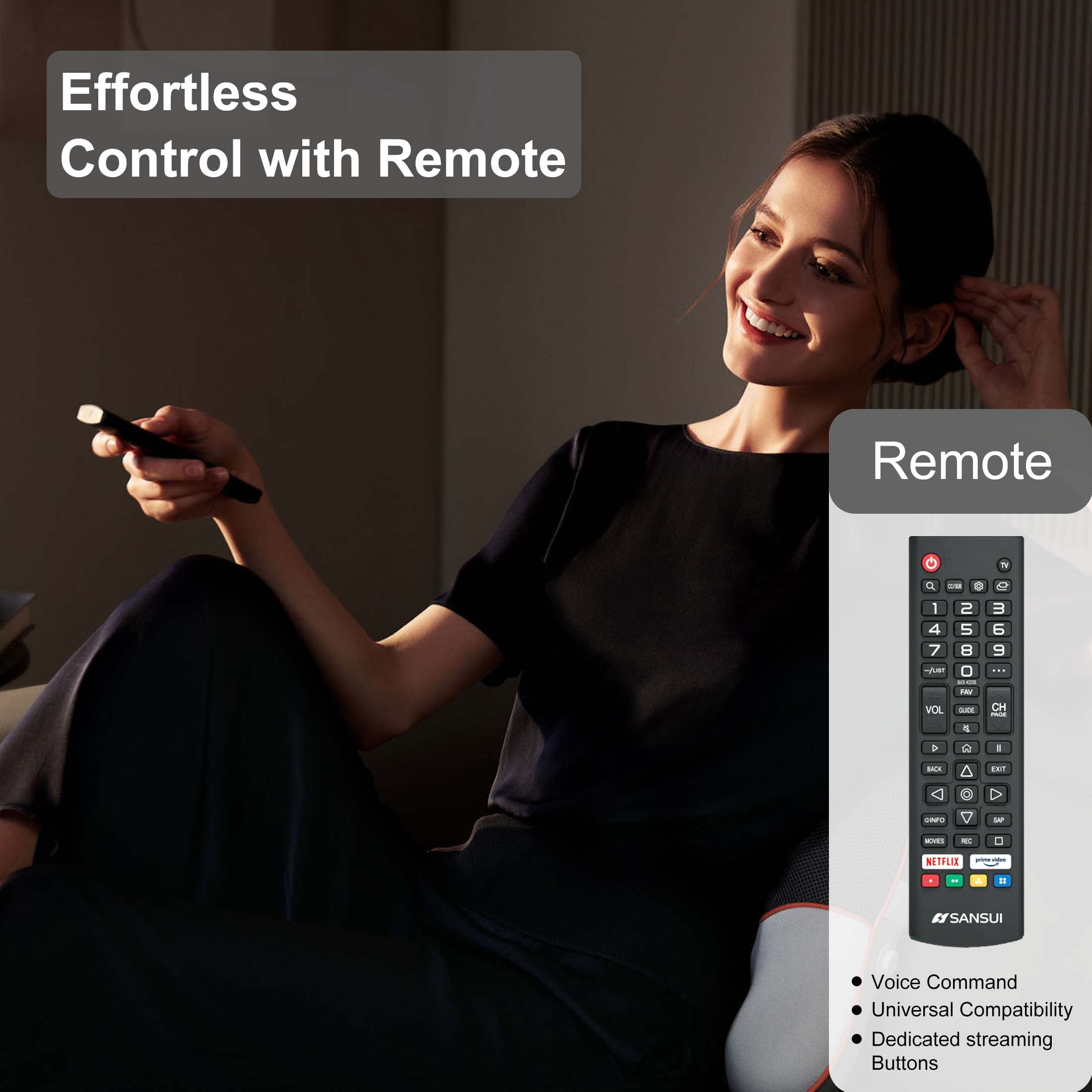Sansui 40" inch LED 1080P Full HD Frameless WebOS Smart TV - HDR 10 & 2×8W Speakers