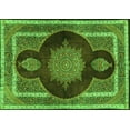 thumbnail image 1 of Ahgly Company Indoor Rectangle Medallion Green Traditional Area Rugs, 2' x 5', 1 of 1