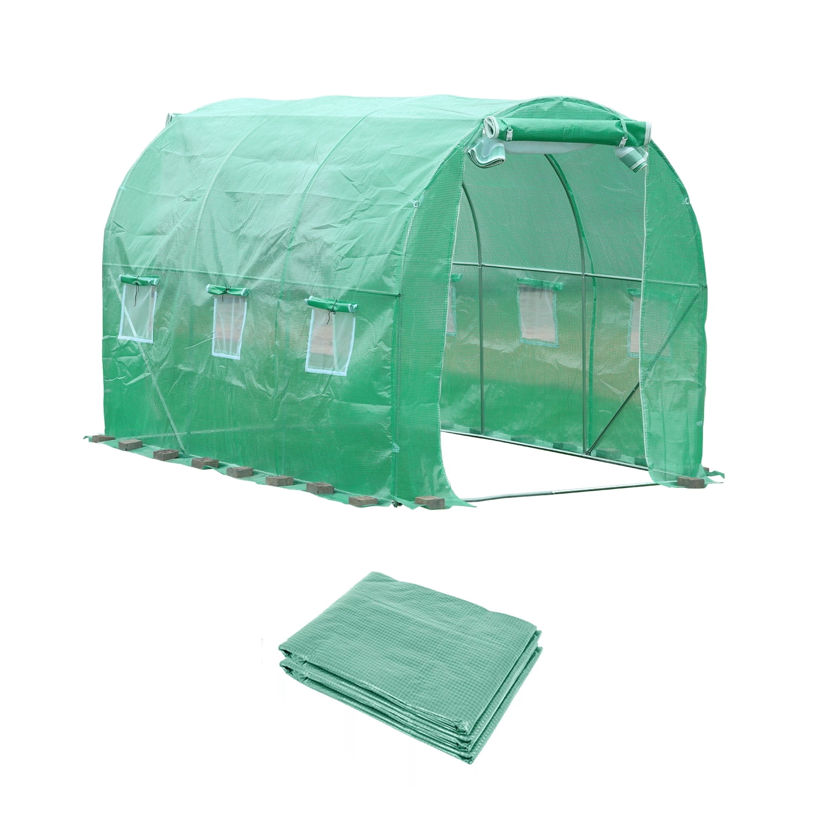 BPS Walk-in Tunnel Greenhouse Waterproof PE Replacement Cover 10x10x7 ft