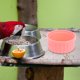 thumbnail image 3 of Tazón de comida para loros de acero inoxidable, plato de comedero para jaula de pájaros colgante extraíble para mascotas pequeñas, gatos, perros y pájaros, rosa para cajas y jaulas, 3 of 5