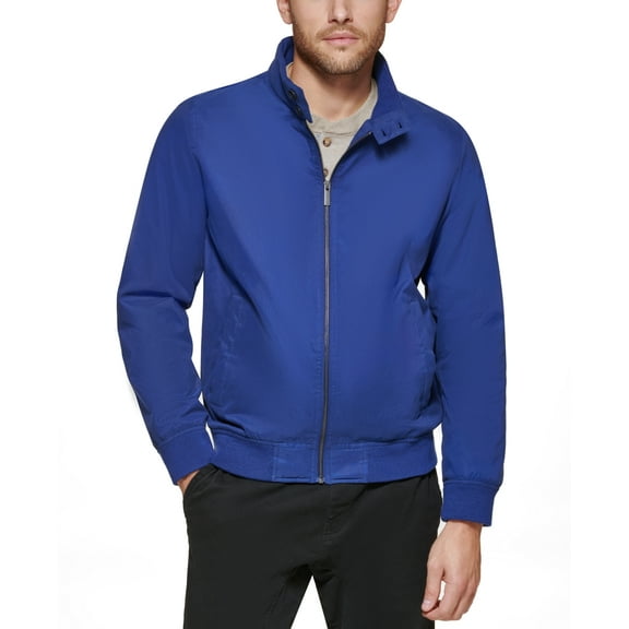 Club Room Mens Bomber Jacket Coat Small Blue Lightweight Solid