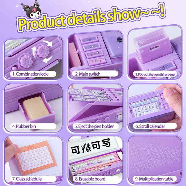 KARA 　KAMILIA SCHOOLグッズセット Genuine Kuromi Secondary School Student Multifunctional Pencil Box