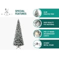 thumbnail image 4 of Naomi Home 7.5ft Slim Snow Flocked Christmas Tree with Lights, Realistic Frosted Skinny Pencil Christmas Tree Prelit with 1102 Branch Tips, 350 Warm Lights and Metal Stand, Aritificial Christmas Tree, 4 of 8