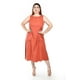 thumbnail image 4 of Vestido de lino con bolsillos Roman Fashion /Tallas Extras, 3830 (Chedron) naranja oscuro 38, 4 of 5