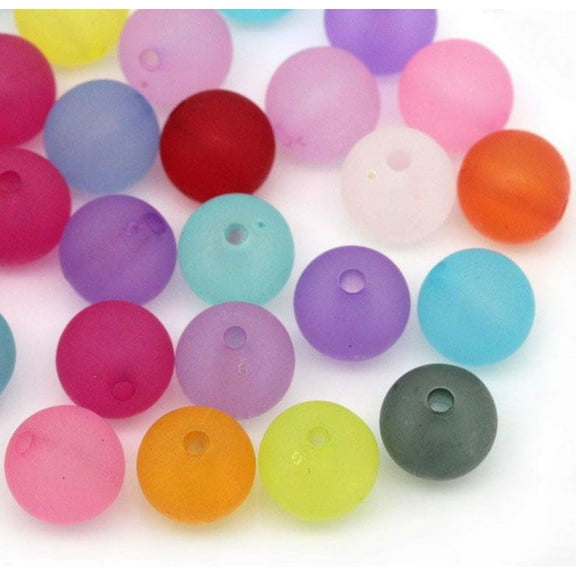 400 Round Frosted Pastel Acrylic Matte Beads 10mm with 1.6mm Hole