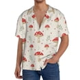thumbnail image 3 of Vsdgher Mushroom Print Men's Wrinkle Free Untucked Cuban Shirt Business Casual Button Down Shirts Short Sleeve Shirt, 3 of 7