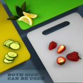 thumbnail image 2 of Yellow - Plastic Utility Cutting Board With Handle, Food Safe, Dishwasher Safe, Thick Cutting Board, Easy Grip (1 Piece), 2 of 5