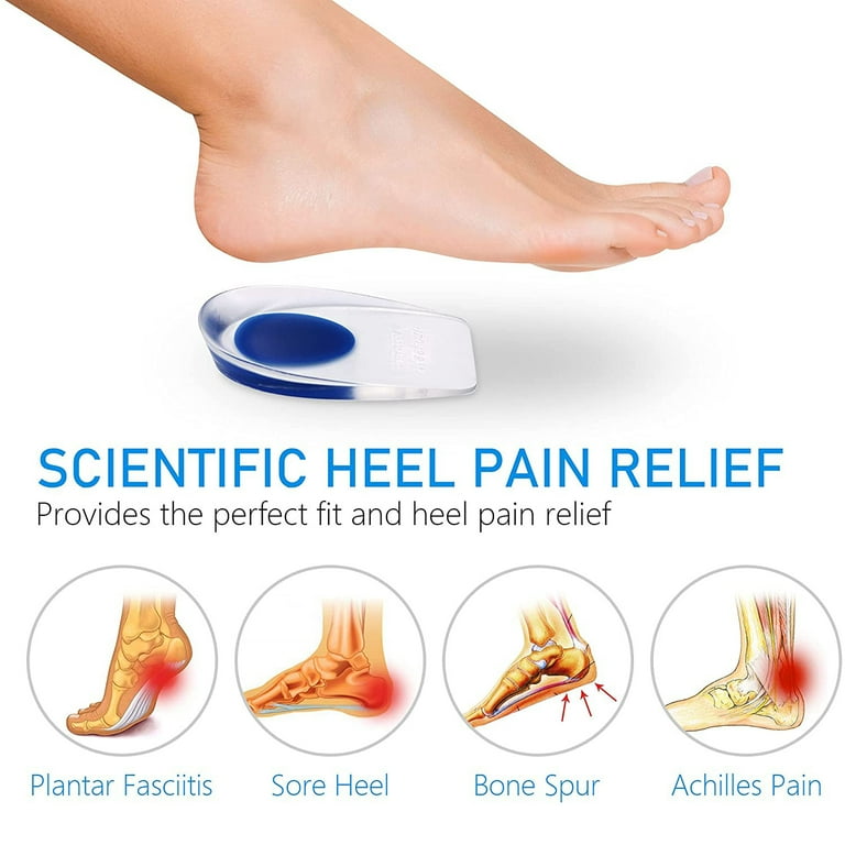 Gel Heel Cups for Heel Pain Silicone Heel Cushion Inserts for