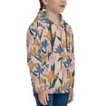 thumbnail image 3 of Fotbe Lilies Flowers Pattern Youth Pullover Hooded Sweatshirt, Boys Hoodie, Kangaroo Pocket Hoodie for Kids Girls -Large, 3 of 6