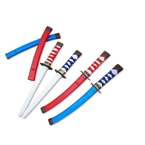 Dazzling Toys Pack Of 4 Plastic Samurai 17 Inch Swords Cloth Wrapped