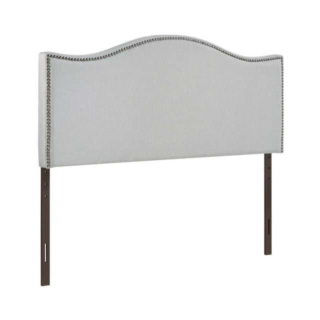 Modway Tête de Lit Ajustable en Lin Rembourré, Pleine, Gris Ciel