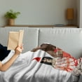 thumbnail image 3 of Christmas Soft Flannel Fleece Throw Blanket, Several Pets with Surprise Christmas Presents Dogs Cats and Rabbits, Cozy Plush for Indoor and Outdoor Use, 50" x 70", Brown Red White, by Ambesonne, 3 of 5